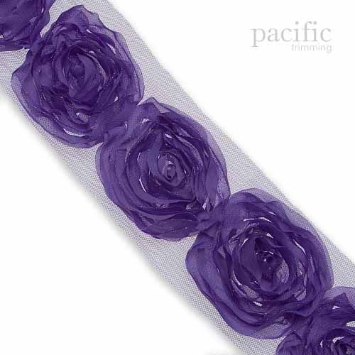 2.75 Inch Rosette Trim Purple