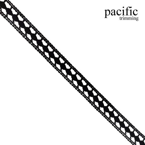 0.75 Inch Black Cotton lace Trim