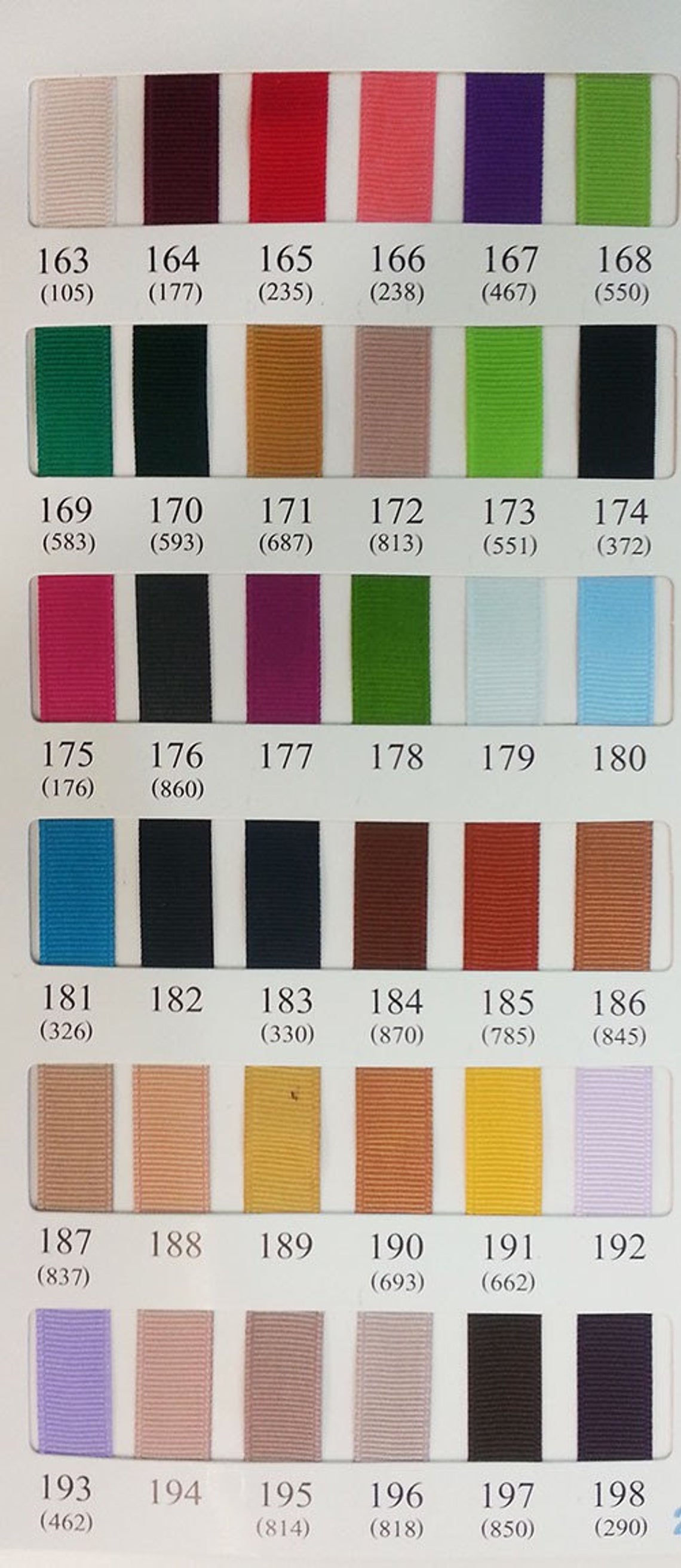 Polyester Grosgrain Ribbon Tape 2 Sizes Multiple Colors