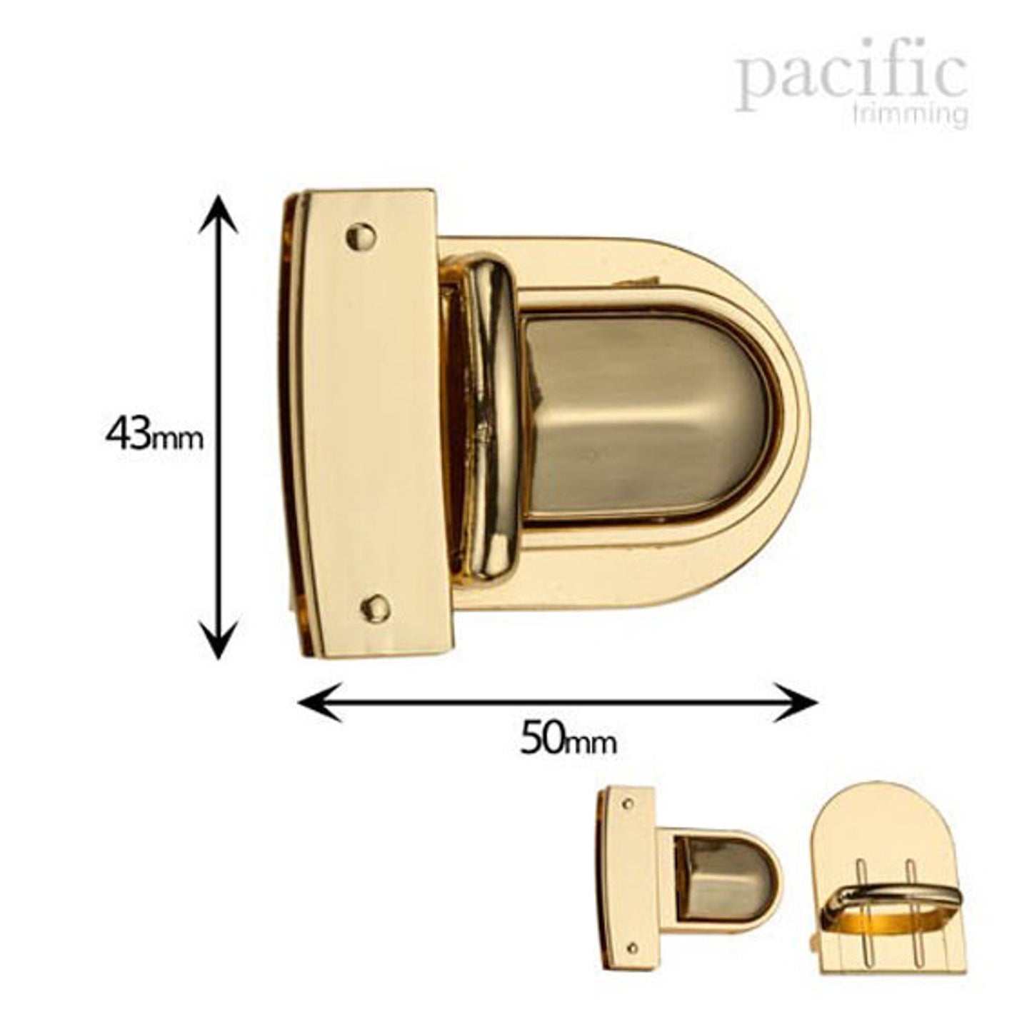 43mm Bag Push Lock Gold