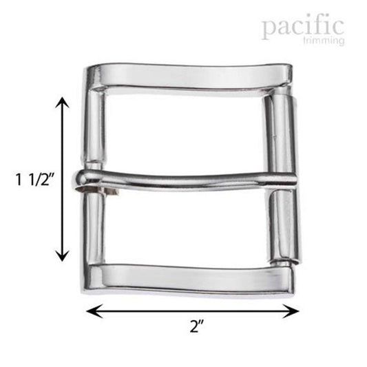 1.5 Inch Metal Roller Buckle Silver