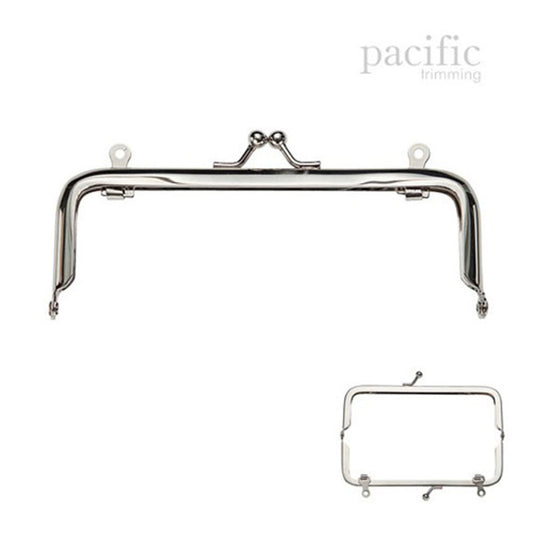 5 Inch Metal Purse Frame Handle Silver