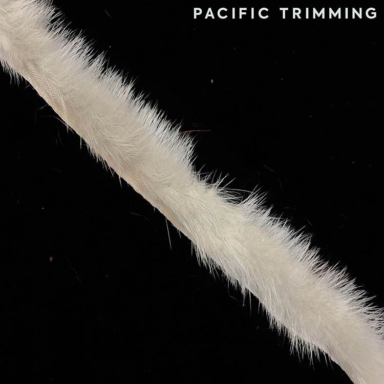 1 Inch Soft Mink Fur Trim Light Gray