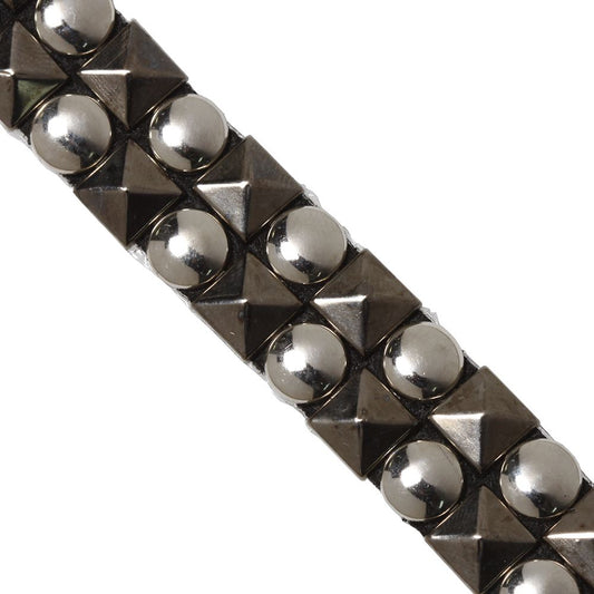 16mm Iron On Stud Trim Gunmetal/Silver