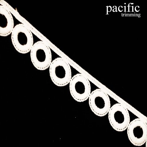 1.25 Inch White Polyester Lace Trim